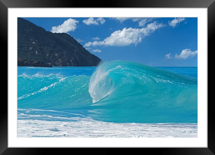 Big Wave in the Caribbean Sea Framed Mounted Print by Arterra 