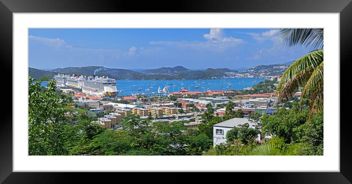 Charlotte Amalie Port at St. Thomas, Caribbean Framed Mounted Print by Arterra 