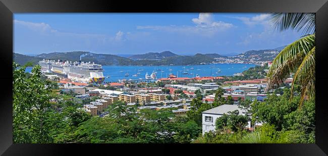 Charlotte Amalie Port at St. Thomas, Caribbean Framed Print by Arterra 