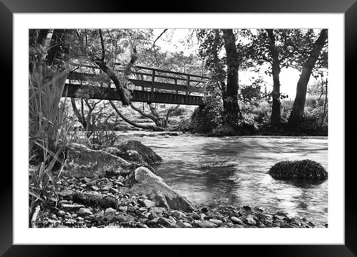 Dovedale Bridge in Black and White Framed Mounted Print by Iain Mavin