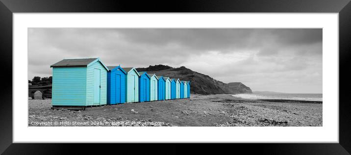 Colour Pop Beach Huts Framed Mounted Print by Heidi Stewart
