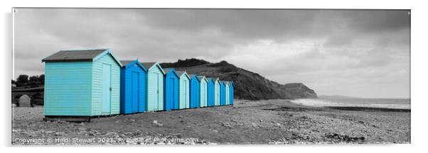 Colour Pop Beach Huts Acrylic by Heidi Stewart