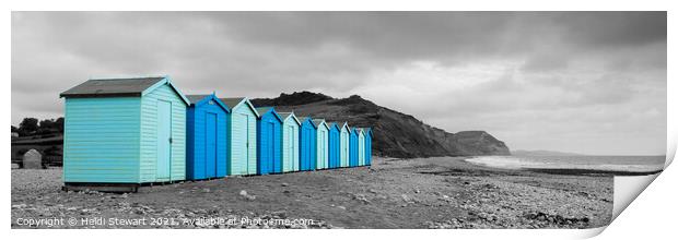 Colour Pop Beach Huts Print by Heidi Stewart