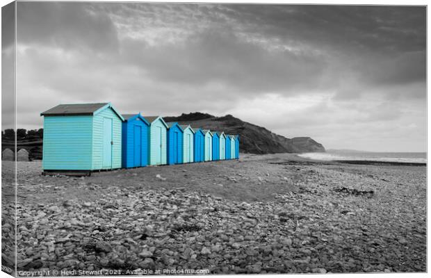 Colour Pop Beach Huts Canvas Print by Heidi Stewart