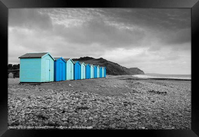 Colour Pop Beach Huts Framed Print by Heidi Stewart