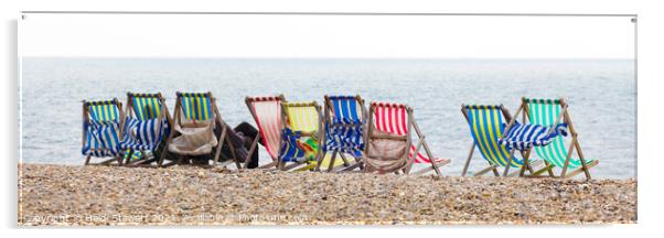 Colourful Deck Chairs Acrylic by Heidi Stewart