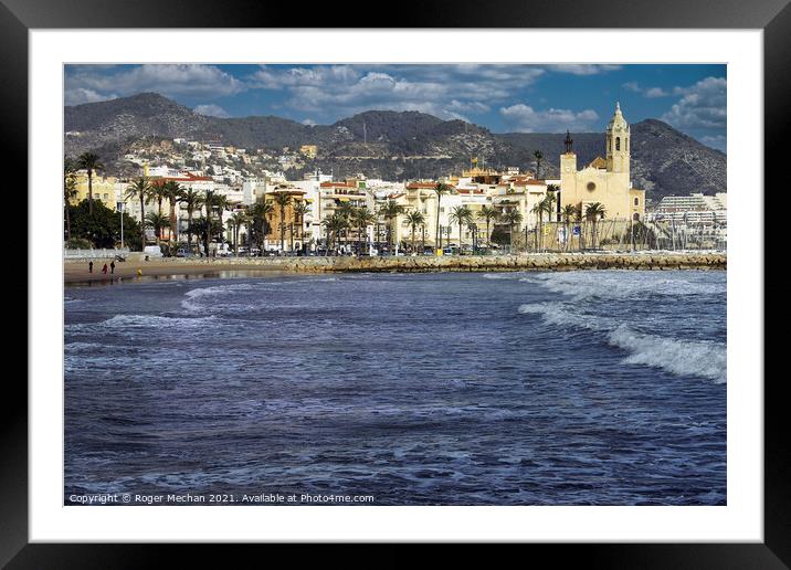Serenity in Sitges Framed Mounted Print by Roger Mechan