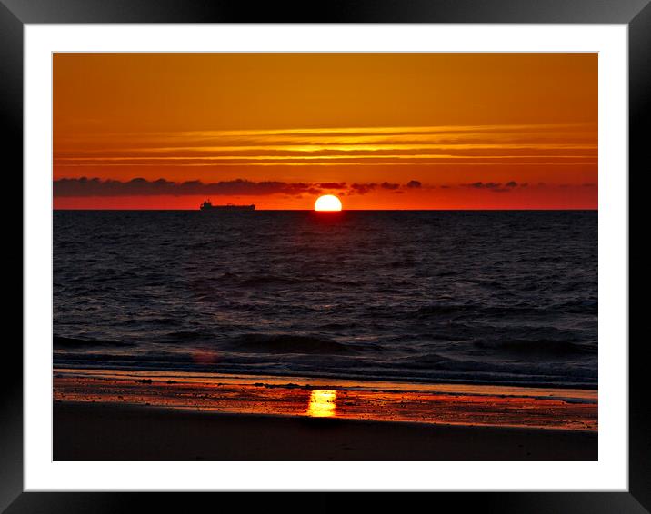 Sunrise on Sandown Beach Isle of Wight Framed Mounted Print by Jeremy Hayden