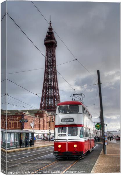 Blackpool  Tram & Tower  Canvas Print by Rob Hawkins