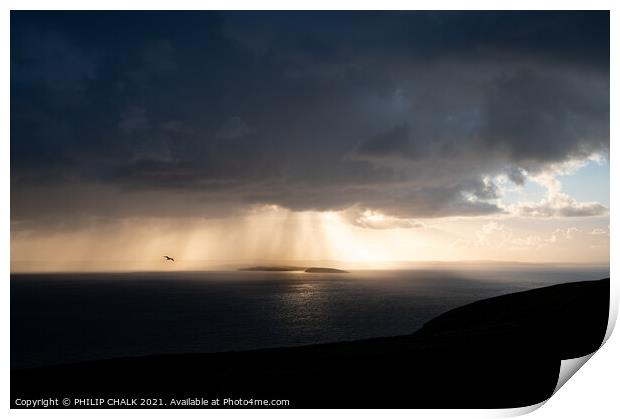 Rainstorm over Puffin island 624  Print by PHILIP CHALK
