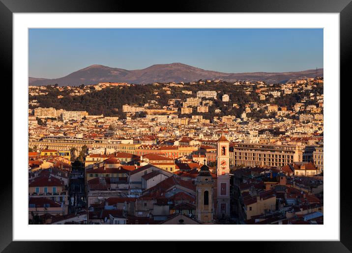 City of Nice in France at Sunrise Framed Mounted Print by Artur Bogacki