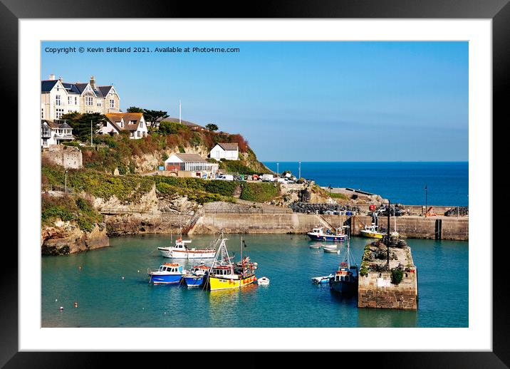 Newquay harbour Cornwall Framed Mounted Print by Kevin Britland