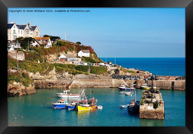 Newquay harbour Cornwall Framed Print by Kevin Britland