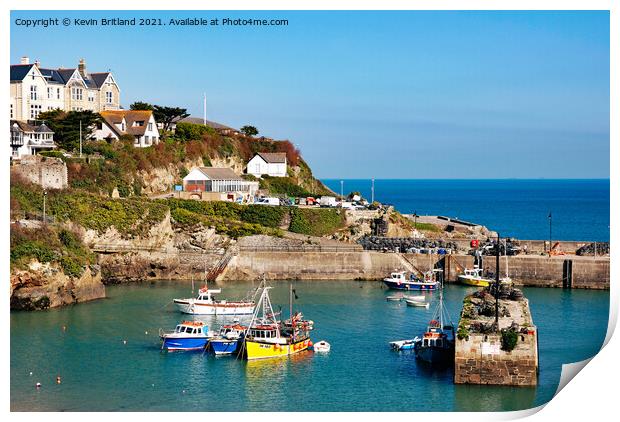 Newquay harbour Cornwall Print by Kevin Britland