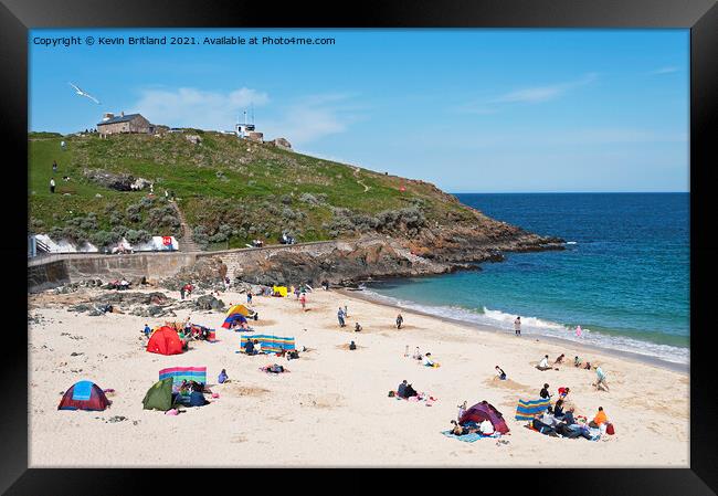 Porthgwidden beach St Ives Framed Print by Kevin Britland