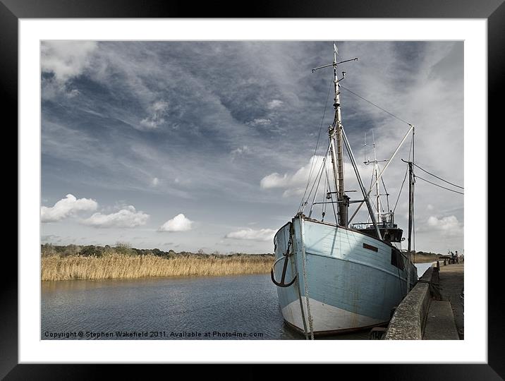 Snape Maltings Quayside Framed Mounted Print by Stephen Wakefield