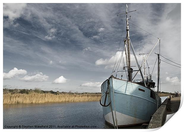Snape Maltings Quayside Print by Stephen Wakefield