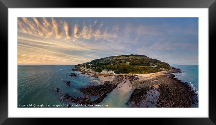 Bonchurch Beach Panorama Isle Of Wight Framed Mounted Print by Wight Landscapes