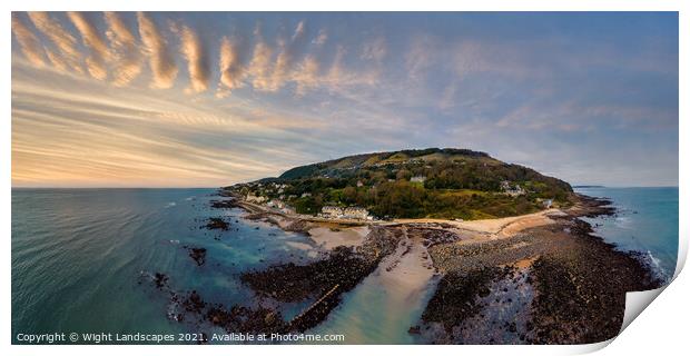Bonchurch Beach Panorama Isle Of Wight Print by Wight Landscapes