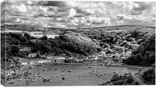 Looking  down on Lower Fishguard Harbour Canvas Print by Joyce Storey