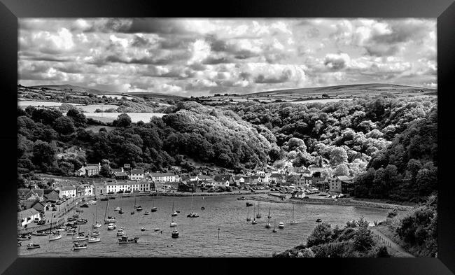 Looking  down on Lower Fishguard Harbour Framed Print by Joyce Storey