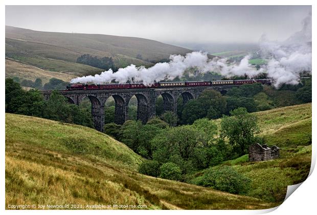 Steam Train over Dent head Viaduct Print by Joy Newbould