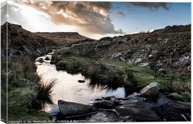 Higger Tor and Burbage Brook Canvas Print by Joy Newbould