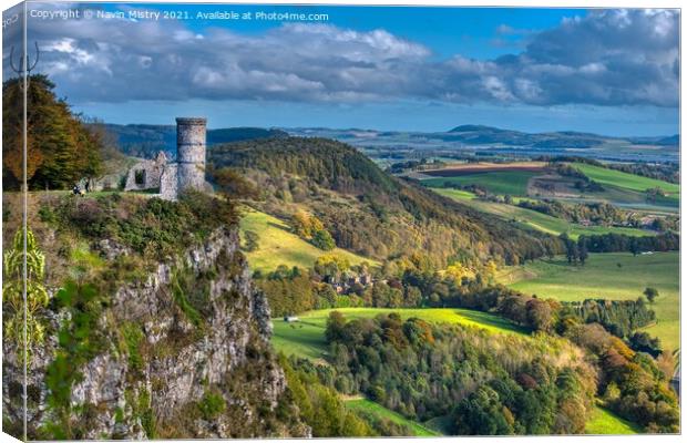 A view of Kinnoull Hill Tower, Perth Scotland Canvas Print by Navin Mistry