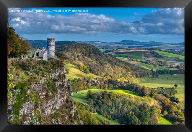 A view of Kinnoull Hill Tower, Perth Scotland Framed Print by Navin Mistry