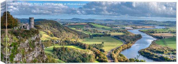 A Panoramic view of Kinnoull Hill Tower, Perth Scotland Canvas Print by Navin Mistry