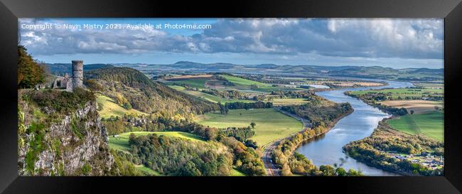 A Panoramic view of Kinnoull Hill Tower, Perth Scotland Framed Print by Navin Mistry