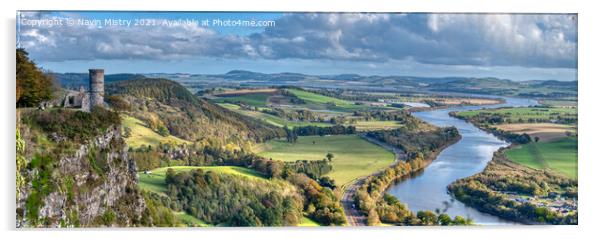 A Panoramic view of Kinnoull Hill Tower, Perth Scotland Acrylic by Navin Mistry