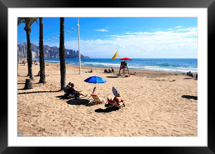 Levante beach, Benidorm, Spain. Framed Mounted Print by john hill