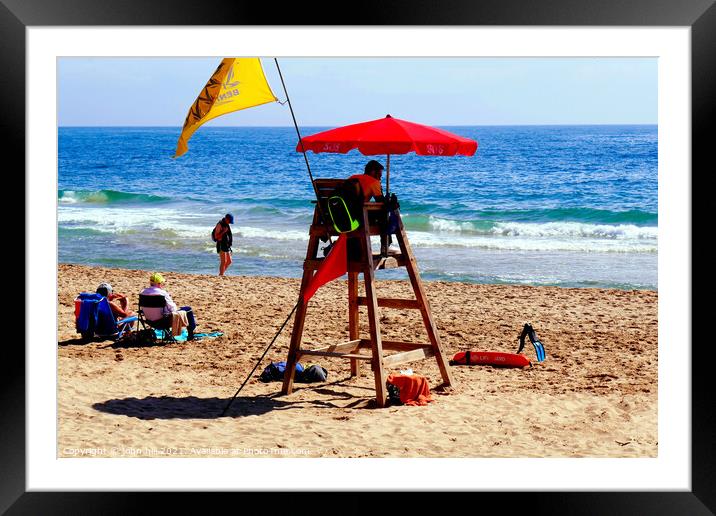 Spanish lifeguard, Benidorm, Spain. Framed Mounted Print by john hill