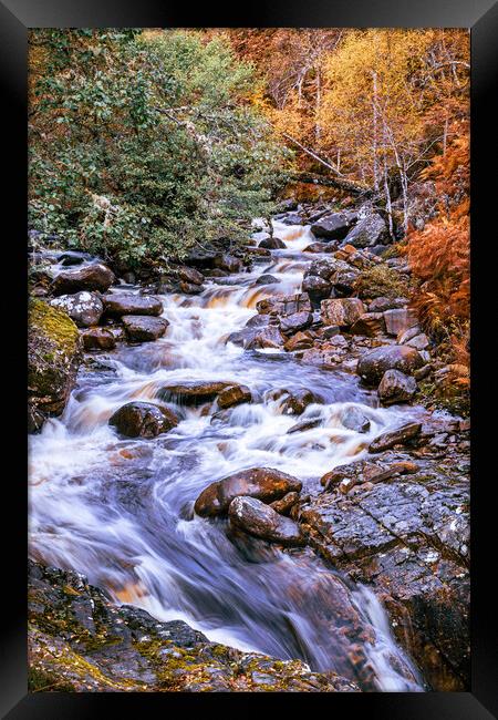 Glen Affric Waterfall Framed Print by John Frid