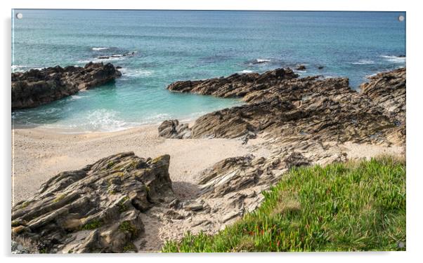 Fistral Beach Newquay Acrylic by Tony Twyman