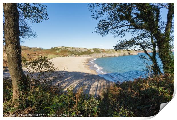 Barafundle Bay, Pembrokeshire Print by Heidi Stewart