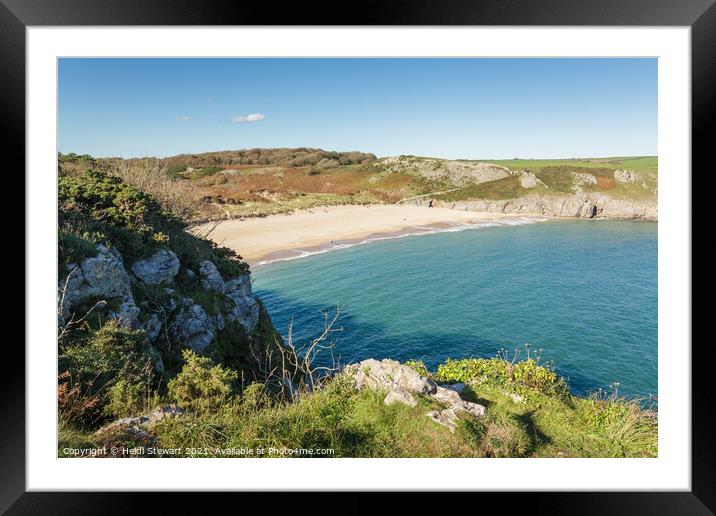 Barafundle Bay, Pembrokeshire Framed Mounted Print by Heidi Stewart