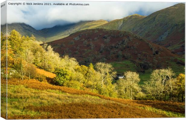 Autumn in the Troutbeck Valley Lake District Canvas Print by Nick Jenkins