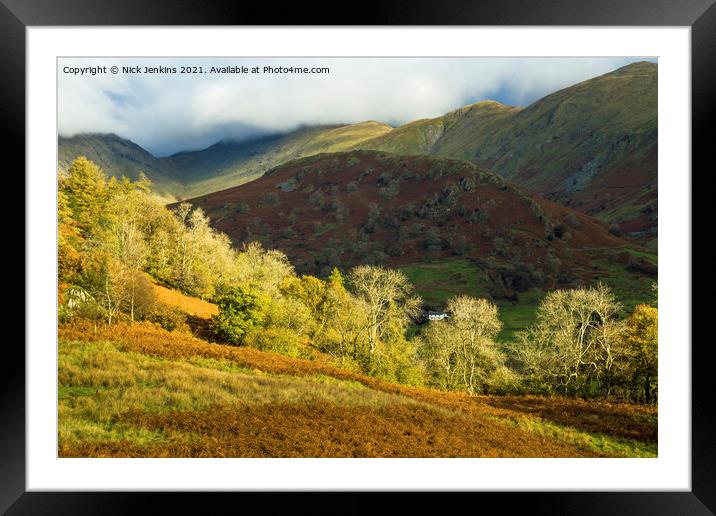 Autumn in the Troutbeck Valley Lake District Framed Mounted Print by Nick Jenkins