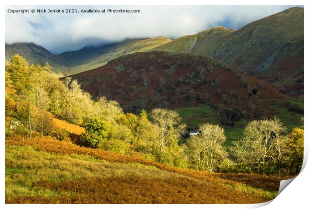 Autumn in the Troutbeck Valley Lake District Print by Nick Jenkins