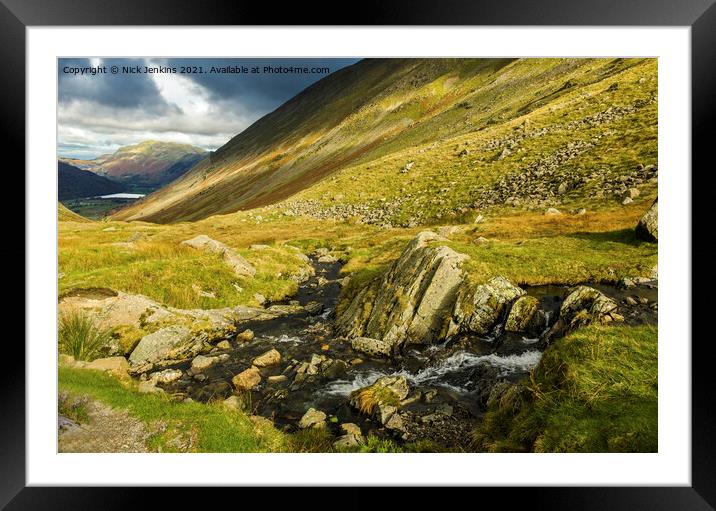 The View down Kirkstone Pass in Autumn  Framed Mounted Print by Nick Jenkins