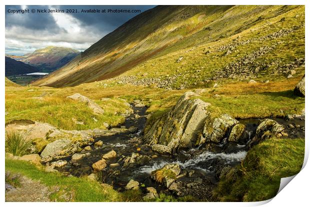 The View down Kirkstone Pass in Autumn  Print by Nick Jenkins