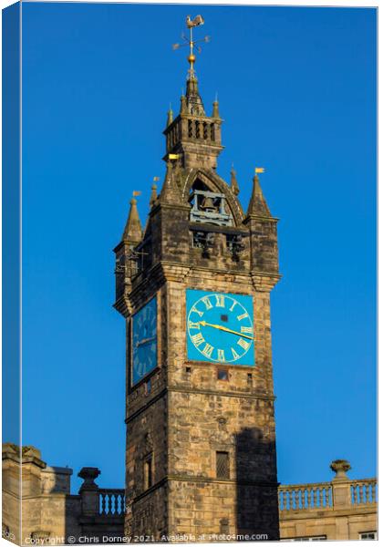Tolbooth Steeple in Glasgow, Scotland Canvas Print by Chris Dorney