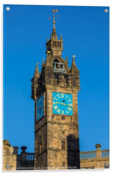 Tolbooth Steeple in Glasgow, Scotland Acrylic by Chris Dorney