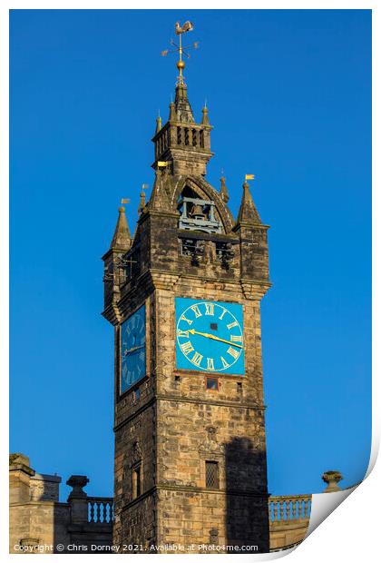 Tolbooth Steeple in Glasgow, Scotland Print by Chris Dorney