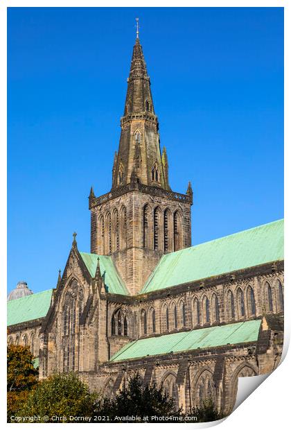 Glasgow Cathedral, or St. Mungos Cathedral in Glasgow, Scotland Print by Chris Dorney