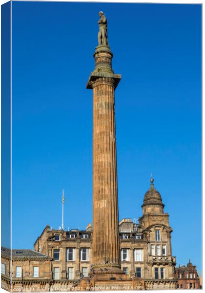 Sir Walter Scott Monument on George Square in Glasgow, Scotland Canvas Print by Chris Dorney