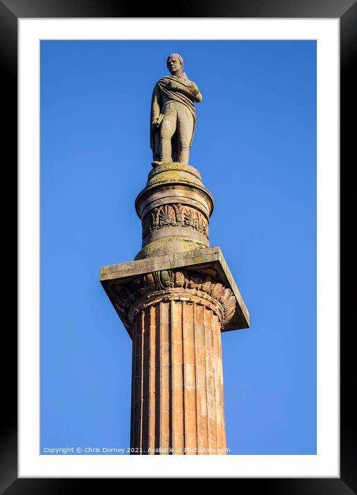 Sir Walter Scott Monument on George Square in Glasgow, Scotland Framed Mounted Print by Chris Dorney