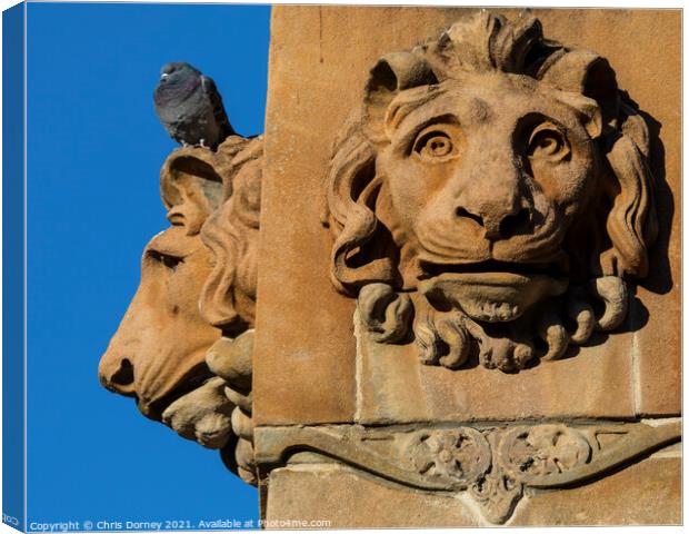 Sculptural Detail of the Sir Walter Scott Monument in Glasgow Canvas Print by Chris Dorney